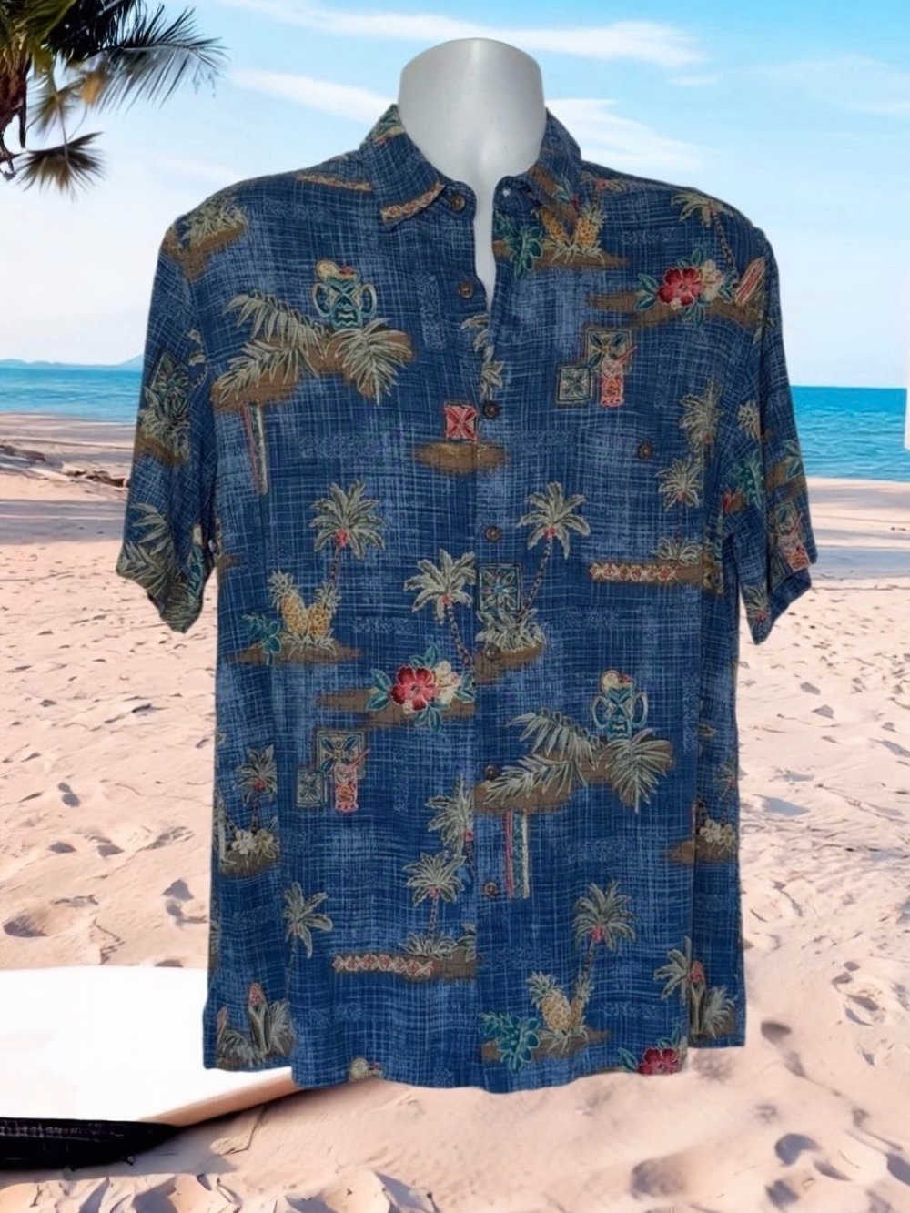 Moda Campia Moda Hawaiian Shirt Men’s Size XL|Surfboards-Tiki Drinks|Aloha Vibes